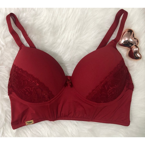 Sutiã Plus Size de Microfibra Carla Croped Plus com Renda e Paleta Frontal