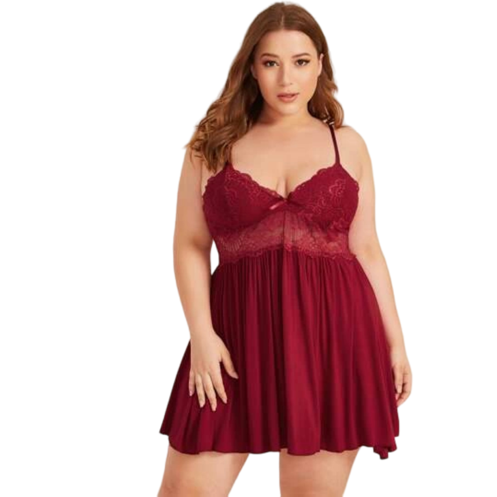 Camisola Plus Size Sensual Microfibra Com Renda Confortável Linha Noite Verão Pijama Roupa de Dormir