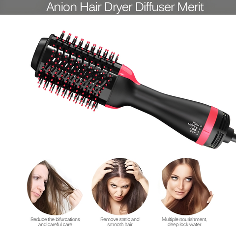 Escova Secadora 110V Alisador Elétrica Quente Cabelo Com 3 Em1 Hair Styler ANJGG