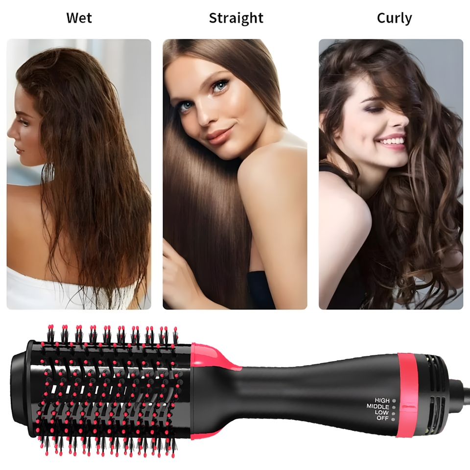 Escova Secadora 110V Alisador Elétrica Quente Cabelo Com 3 Em1 Hair Styler ANJGG