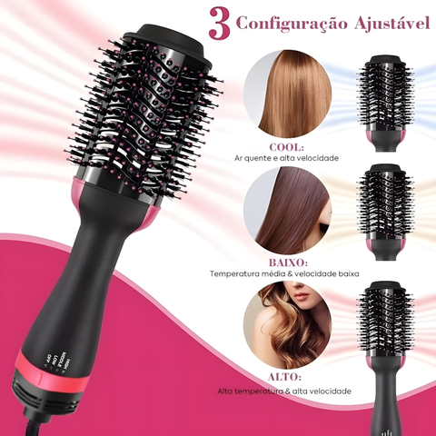 Escova Secadora 110V Alisador Elétrica Quente Cabelo Com 3 Em1 Hair Styler ANJGG