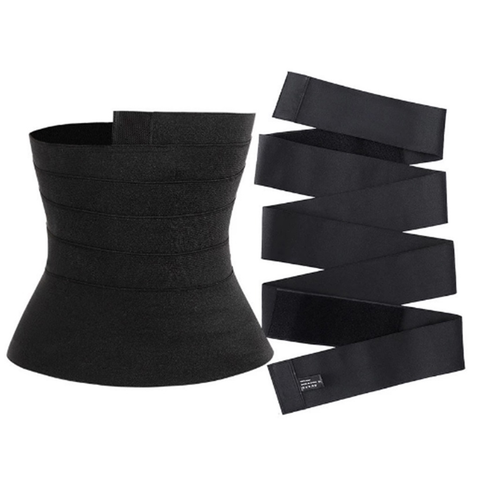 Cinta Modeladora INVISÍVEL Faixa Cintura Queima Gordura Preta Wrap Waist Trainer Tape